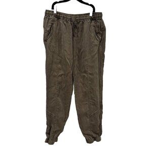 Anthropologie Hei Hei Drawstring Cambray Cargo Ankle‎ Jogger Pants Olive Green M